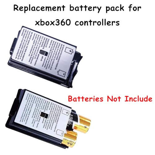 2 Pcs Battery Pack Cover for Xbox 360 Wireless Controller, Replacement Battery Pack Cover Shell Case for Xbox 360 Wireless Controller(Black) - size: 2 Pack