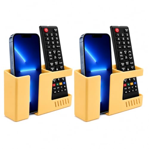 D3 Wall Mount Phone Holder, Punch-Free Wall-Mounted Mobile Phones Charging to Stand, Sticky Remote Control Storage Box Bedside Lazy Mobile Phone Rack, Multipurpose Storage Box (2 Pack-Y) - color: 2 Pack-Y