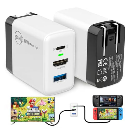 Switch Dock for Nintendo Switch, Portable TV Dock Station only for nintendoswitch,steam Deck USB C Hub Charger Laptop Docking with USB A /4K60 HDMI/PD (not for Nintendo Switch 2)