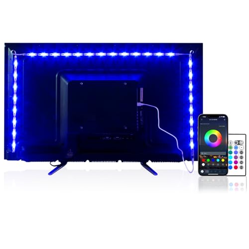 TV LED Backlight for 40-60 Inch TV, 8.2ft LED Lights | APP & Remote Control, 16 Color Led Strip Lights Changing TV Lights Behind with Music Sync for Bedroom/Living Room Party - size: 8.2 ft