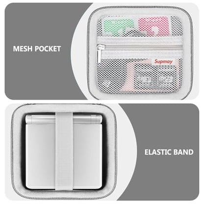 Supmay Hard Carrying Case for Anbernic RG Rotate/ RG34XXSP/ RG35XXSP Retro Handheld Game Console/ Game Boy Advance SP, Retro Game Travel Storage Holder with Mesh Bag for Battery, USB Cable, Grey - color: Grey