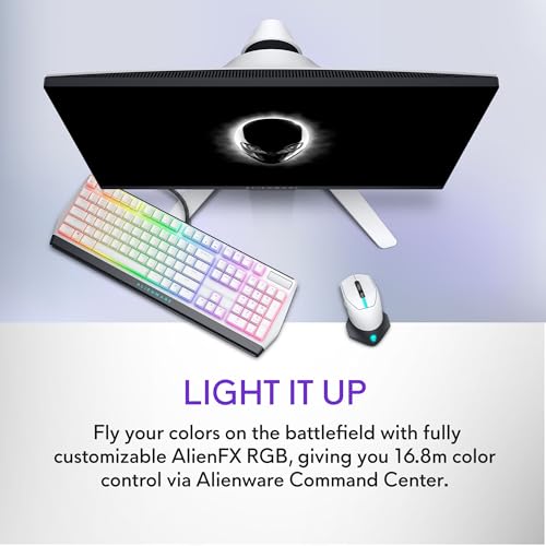 Alienware Wireless Gaming Mouse AW610M, 16000 DPI, 7 Buttons | USB Wired, Optical Sensor, Auto-Calibration, 16.8M AlienFX Lighting, 350-Hour Battery, 400 IPS, Lunar Light - color: AW610M - Lunar light