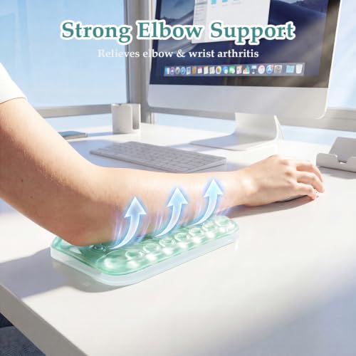Ospelelf Elbow Wrist Rest Pad for Desk, Gel Arm Rest Pad Support for Office | Ergonomic Support for Keyboard and Mouse, Computer Wrist Pad, , Heat Resistant, Easy-clean Surface, Summer Desktop Cushion - style: Green