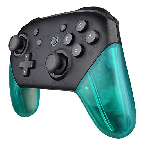 eXtremeRate Emerald Green Replacement Handle Grips for Nintendo Switch Pro Controller, DIY Hand Grip Shell for Nintendo Switch Pro - Controller NOT Included - color: Clear Emerald Green