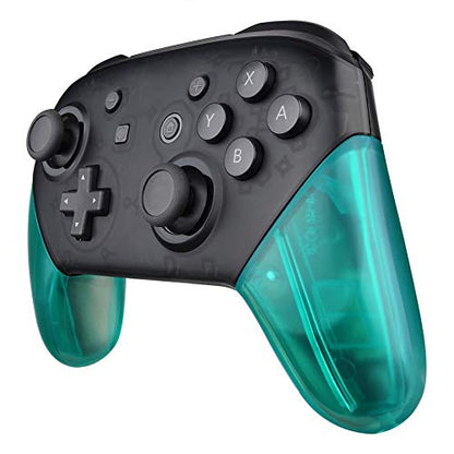 eXtremeRate Emerald Green Replacement Handle Grips for Nintendo Switch Pro Controller, DIY Hand Grip Shell for Nintendo Switch Pro - Controller NOT Included - color: Clear Emerald Green