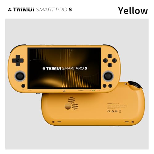 Trimui Smart Pro-S 4.96″ Retro Handheld Game Console, Allwinner A523 Octa-Core 2.0GHz, Mali-G57, Active Cooling, L3/R3, Linux, 8GB + microSD (YELLOW-128GB) - color: Yellow-128gb