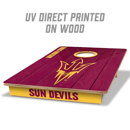 YouTheFan NCAA 2’ x 3’ Wood Cornhole Game with Logo Bags - color: Arizona State Sun Devils