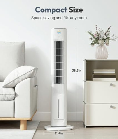 Portable Evaporative Air Cooler, 3-in-1 Cooling Fans that Blow Cold Air With 3L Water Tank, 38'' Tower Fan for Bedroom, Office with 3 Speeds, 12H Timer, Oscillation, 2 Ice Packs - color: White