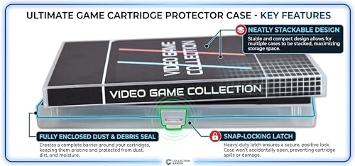 UniKeep Game Case for Nintendo Switch Cartridges - Holds 60 Games Securely in Foam (black and stripes) - color: black and stripes