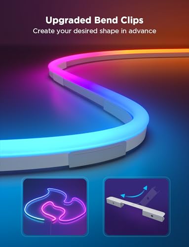 Govee RGBIC Neon Lights 32.8ft Works with Matter, Alexa, Google Assistant | LED Smart Neon Rope Light 2, Custom DIY Neon Strip Lights for Bedroom and Wall Decor, Softer Material, White - size: 32.8ft