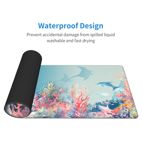 Underwater World Mouse Pad XL Large Mousepad Non Slip Rubber Base Desk Mat for Laptop Computer Gaming 31.5" X 12" - color: Underwater World