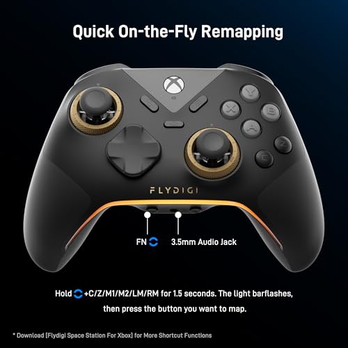 FLYDIGI VADER 5S Wired Controller for XBOX Series X|S, XBOX One, Windows | FORCEFLEX Adjustable Tension Structure, Hall Effect NO DRIFT, FORCESWITCH Triggers, 6 Remappable Buttons, 3.5mm Audio Jack