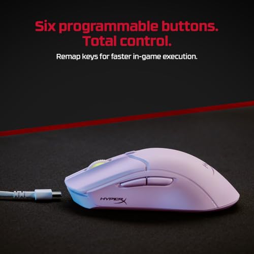 HyperX Pulsefire Haste 2 – Wireless Gaming Mouse- Ultra Lightweight, 61g, 100 Hour Battery Life, Dual Wireless Connectivity, Precision Sensor - White - color: White, size: Wireless, style: Pulsefire Haste 2