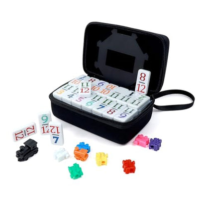 KAILE Mexican Train Dominoes Set with Numbers, Colorful Double 12 Numeral Mexican Train Dominoes Set with Durable Travel Case - Vibrant Fun for Family Game Night, Parties, and Gatherings