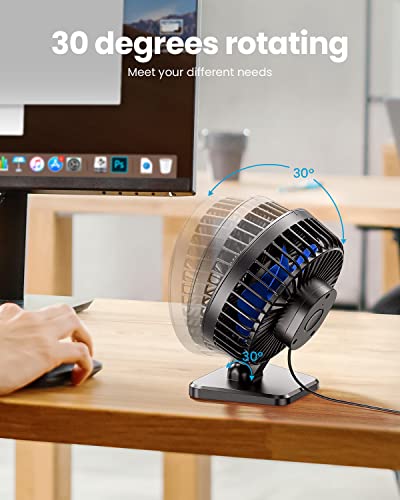Gaiatop USB Desk Fan, Small But Powerful, Personal Portable Quiet 3 Speeds, Adjustable Mini Table Desktop fan for Cooling Home Office Car Summer Travel Gifts Blue - color: Blue