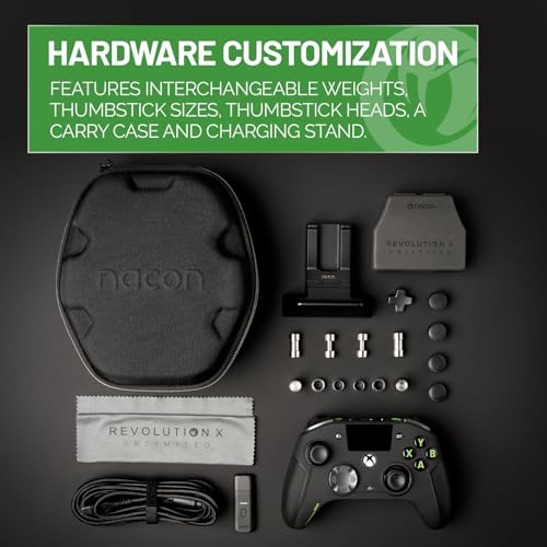 Nacon Revolution X Unlimited Precision Wireless Controller for XBOX and PC | Officially Licensed for XBOX Series X|S, XBOX One, Windows PC & Android via Bluetooth - Wired and Wireless - Charging Station