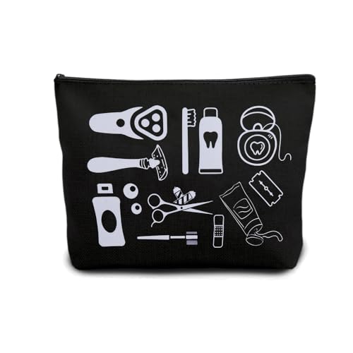 Zipper Travel Toiletry Bag Travelling Accessories Mens Male Shaving Storage Bag Pouch for Holiday Travel Gifts Bathroom Accessory Bag for Father Husband Brother Fathers Day Gift Black - color: Black Shower Shave