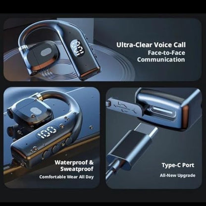 Open Ear Bluetooth Headset V5.4 – Business Wireless Headphones with 200H Standby, 0.5H Fast Charging, 10M Stable Connection, Clear Voice for Office, Driving, Remote Work (1pcs) - size: 1pcs