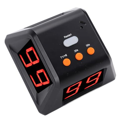 4 Sided Countdown Timer, 1.4 Inch Digits LED Screen Preset Time Table Game Timer Chess Timer Countdown Stopwatch for Chess Table Game (Black) - color: Black