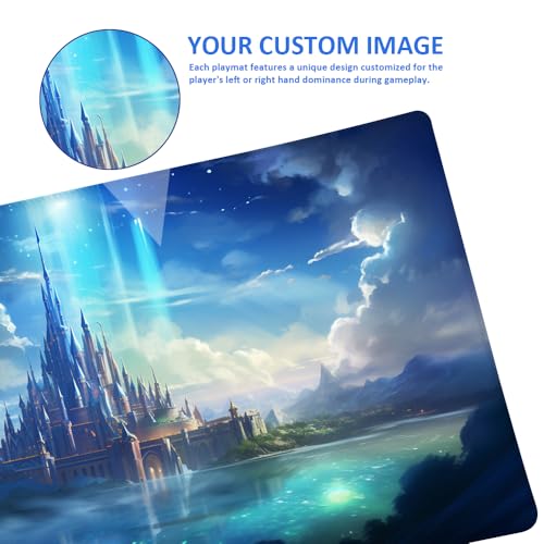 Custom Playmat 24" x 14" Non-Slip TCG Play Mats, Include Storage Bag - Printable Play Zone, Any Image Printed Your Design Tournament and Card Game Legal