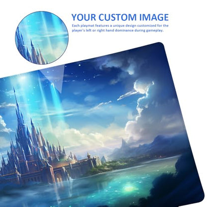 Custom Playmat 24" x 14" Non-Slip TCG Play Mats, Include Storage Bag - Printable Play Zone, Any Image Printed Your Design Tournament and Card Game Legal