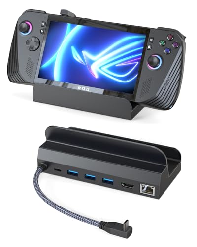 Maxonar Docking Station 4K@120Hz for ROG Ally X/Steam Deck OLED/Legion Go (S) /MSI Claw, 6-in-1 Steam Deck Dock with HDMI 2.1, 3*USB-A 3.0, Gigabit Ethernet, 100W Charge for Steam Deck LCD