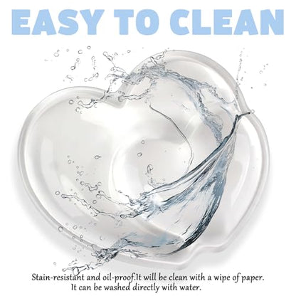 Gel Wrist Rest for Keyboard and Mouse Transparent White Heart Elbow Pad Cushion Ergonomic Cute Clear Cool Mouse Wrist Pad Silicone Non-Slip Support for Computer Gaming Home Office Hand Pillow - color: Heart White