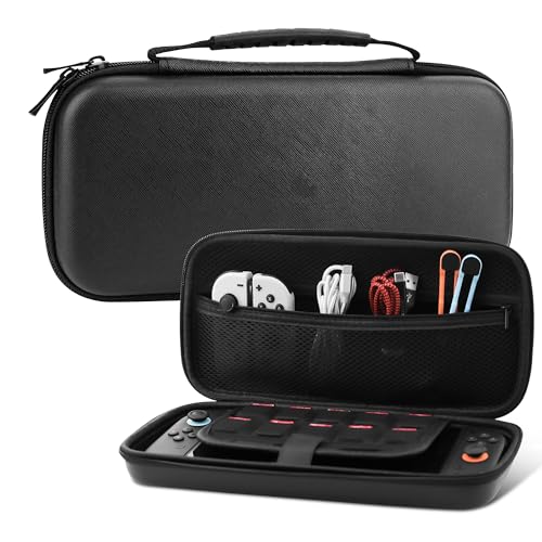 GLDRAM Black Carrying Case for Nintendo Switch 2 (2025), Durable Hard Shell Protective Travel Bag with Expanded Accessory Compartment & Game Cartridge Case Portable Storage Pouch for Nintendo Switch 2 - color: Black 1
