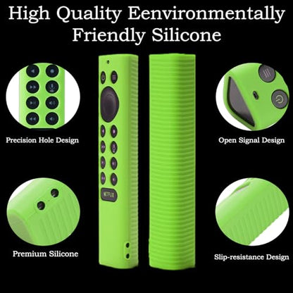 Silicone Protective Cover for NVIDIA Shield TV Pro 4K HDR Remote Green&Blue | Protective Controller Sleeve for Shield TV Pro/4K HDR,Anti-Slip,Shockproof,Glow in the Dark,TV remote controls