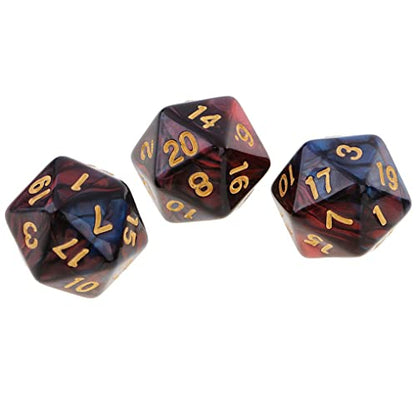 10PCS Polyhedral D20 Dice 20mm Acrylic 20 Sided Dice for RPG MTG DND Table Games (Red Blue) - color: Red Blue