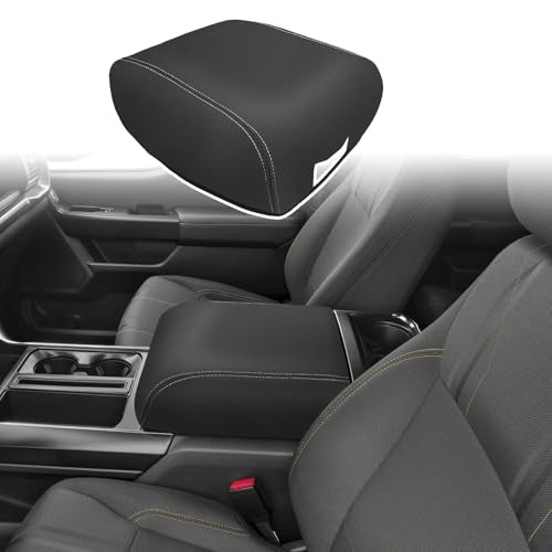 ramuel Center Console Armrest Cover for Ford F150 2021-2025 | Bucket Seat Only，Anti-Scratch ， Non-Slip ， PU Leather ，Easy Install - size: for F150 14th Gen (Bucket Seat Only)