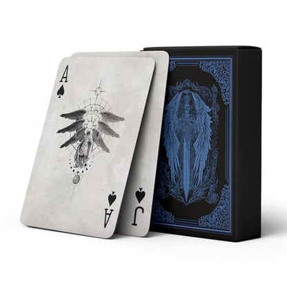 Genesis Series Playing Cards, Vintage-Style Premium Poker Cards, Dual-Sided Anti-Slip Finish Deck of Cards, Durable and Flex-Resistant, Family Gatherings, Party Entertainment, Collecting.(Blue)