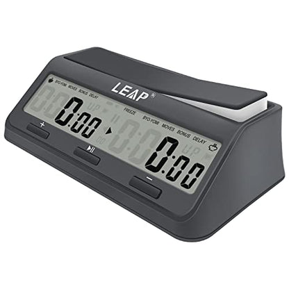 Chess Clock Digital Chess Timer Advanced for Board Game and Chess Timer with 9921 Updated Byo-yomi Bonus & Delay Count Down up Alarm Grey - color: 9921 Grey