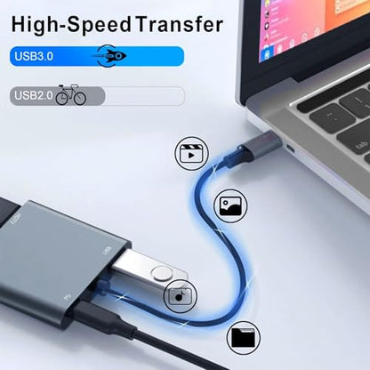 USB C to Dual HDMI Adapter, 4K@60Hz HDMI Splitter for Dual Monitors with USB 3.0, 100W PD Charging, HDMI Splitter Extended Display for MacBook Air/Pro, Dell XPS, HP, Surface, Chromebook - size: 4 IN 1 USB C Hub