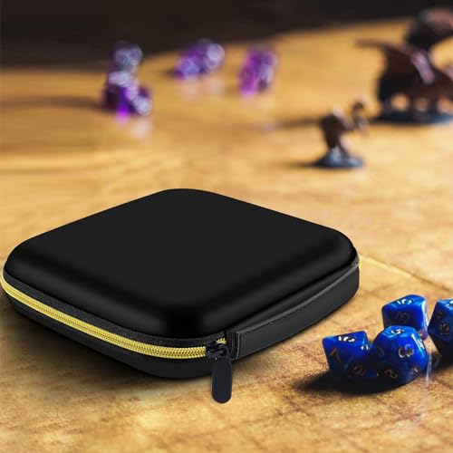 Dice Storage Case, Dice Case Box Tray for DND Dice Set, for D&D Dungeons and Dragons 7-Die Polyhedral Dice, for RPG for MTG Role Playing Table Games, Display for D and D Accessories - Box Only | Hard shell dice case holds 5 polyhedral sets with plush foam