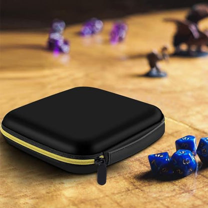 Dice Storage Case, Dice Case Box Tray for DND Dice Set, for D&D Dungeons and Dragons 7-Die Polyhedral Dice, for RPG for MTG Role Playing Table Games, Display for D and D Accessories - Box Only | Hard shell dice case holds 5 polyhedral sets with plush foam