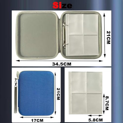 Card Case Compatible for Yoto Card Case Holder 80 Pockets Card Folder Card Binder with Zipper fit 2.3 * 3.4 inch Mini Audiobook Cards (Blue) - color: Blue