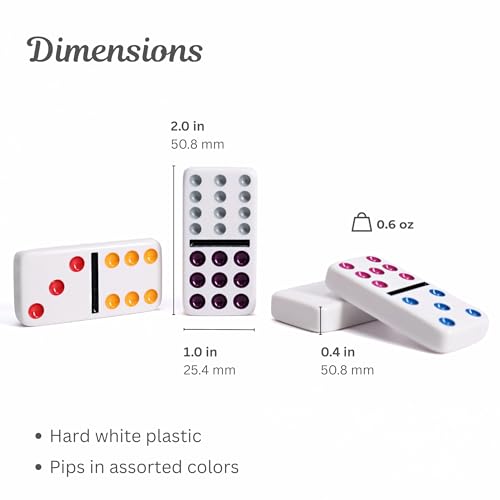 WE Games Mexican Train Dominoes, Double Twelve - Premium Ivory Tiles, Colorful Dots, Family and Adult Board Game