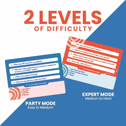 Trivia for Everyone — 1000+ Questions for Adults, Teens, and Families — Fun Board Game for Party & Game Nights — Card Game for People in Pursuit of Fun — Two Difficulty Levels