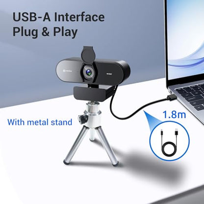 N newline 4K Webcam for PC with Tripod, PDAF Autofocus, 1080P@60FPS, 79° FOV, Low Distortion, 2 Noise Reduction Mics, Privacy Cover, Plug&Play, PC Camera for Skype, Teams, Zoom, NewEye 62 Kit - style: 4K Webcam w/Tripod