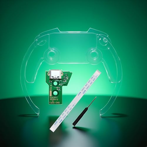 1 Set Green Micro USB Charging Port Socket Board with Flex Ribbon Cable Screwdriver for PS4 Controller Board JDS-040 JDS 040 Version,Accessories,4 Controllers Video Games