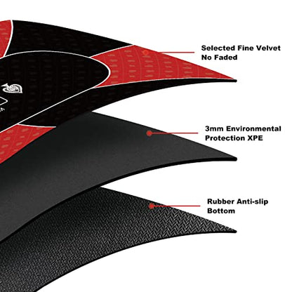 YUZPKRSI 70 x 35 Inch Poker Mat, 8 Players Texas Hold'em Poker Rubber Mat Poker Topper for Tables, Folding Portable Poker Table Top Layout w/Carrying Bag for Poker Games, Blackjack, Casino - color: 70 X 35 Inch-rectangular Red