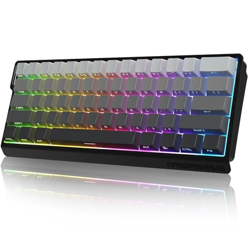 ATTACK SHARK MAMBASNAKE X60 HE Wireless 8K Mechanical RT Keyboard-Moonlight | Tri Mode-2.4Ghz/BT/Wired,Hall Effect Magnetic Switch,RGB Backlight,0.01mm Accuracy,4000 mAh battery,Web Driver for PC Win Mac - color: Moonlight, size: Keyboard