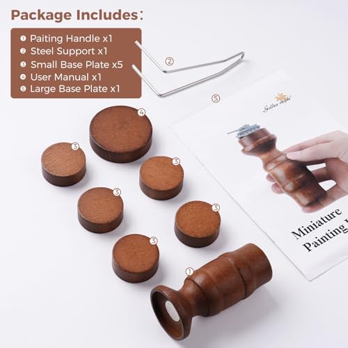 Golden Maple Miniature Painting Handle - 360 Degree Rotating Miniature Holder for Tabletop Miniatures, Fantasy Models, Kits for Acrylic Painting & Detailing