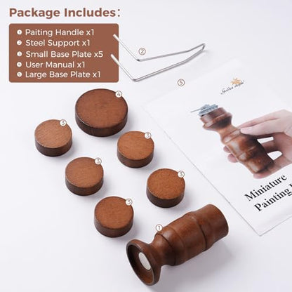 Golden Maple Miniature Painting Handle - 360 Degree Rotating Miniature Holder for Tabletop Miniatures, Fantasy Models, Kits for Acrylic Painting & Detailing
