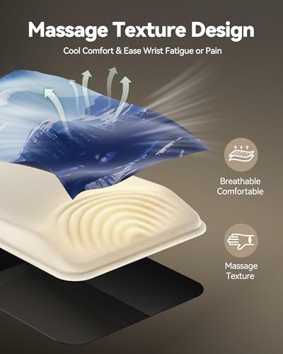 Ergonomic Mouse Pad with Wrist Rest, Mousepad with Wrist Support with Built-in Memory Foam and Ergonomic Slope Design Relieves Carpal Tunnel Syndrome Pain，Desk Computer Office Gaming Mouse Pads - color: Mountain Peak