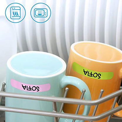 50 Personalized Adhesive Labels to Mark Objects 2.3 x 0.4 in. Waterproof Stickers to Mark School Supplies, Books, kindergartens Goods, Summer Camps, Children's Toys, etc. - color: Palette 9