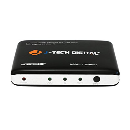 J-Tech Digital JTD0102/4K J-Digital Most Advanced 2 Ports HDMI 1X2 Powered Splitter, Support Ultra HD 4K 3840 A 2160 Resolution and 3D - style: 4K 1X2