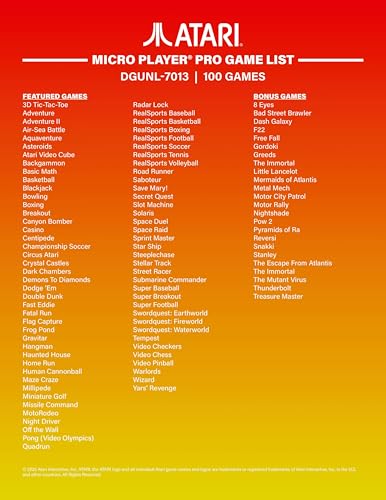 My Arcade Atari Micro Player Pro: 100 Arcade Games, 6.8" Portable Game | Retro Gaming, Atari 2600, Arcade Classics - style: Atari