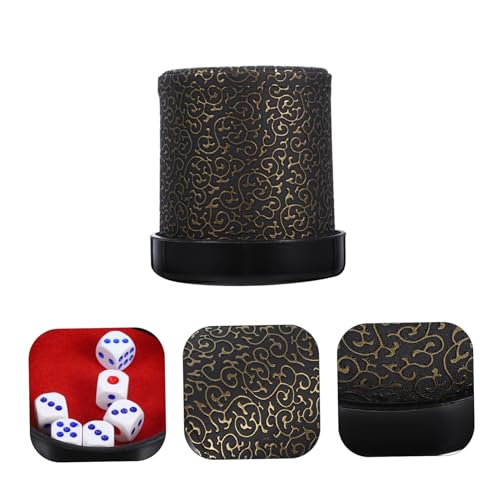 1Set Silent Dice Cup with Dice and Base Compact PU Shaking Container for Parties and Ktv Easy to Clean and Convenient Dice Storage